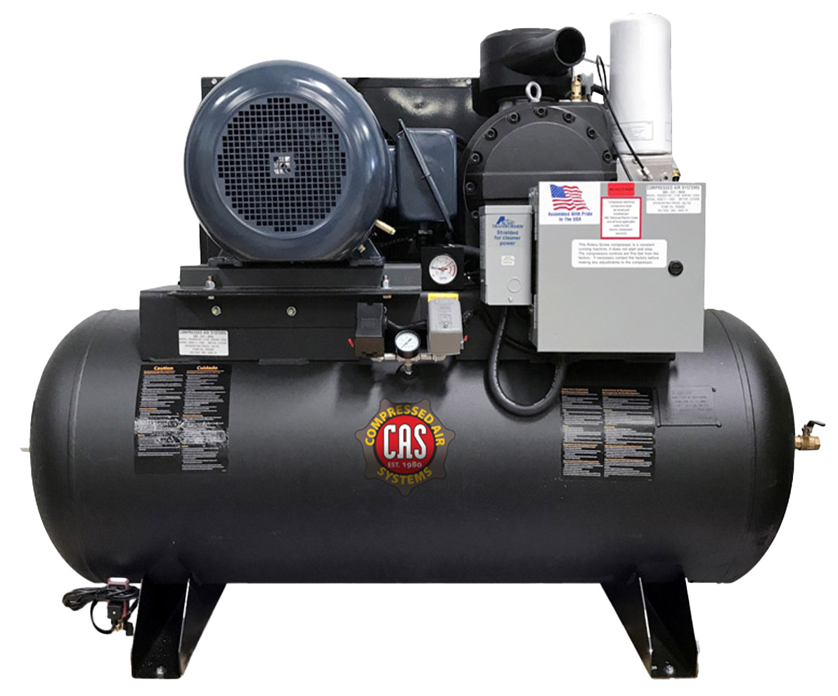Compressed Air Systems RS Open Frame 30 HP Rotary Screw Air Compressor, 120 Gallon