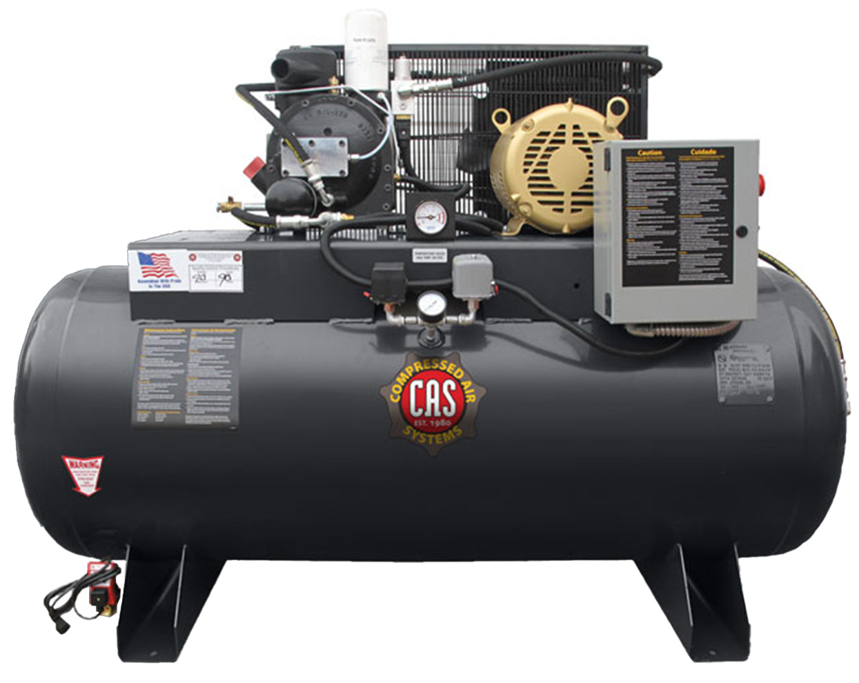 Compressed Air Systems RS Open Frame 10 HP Rotary Screw Air Compressor, 80 Gallon