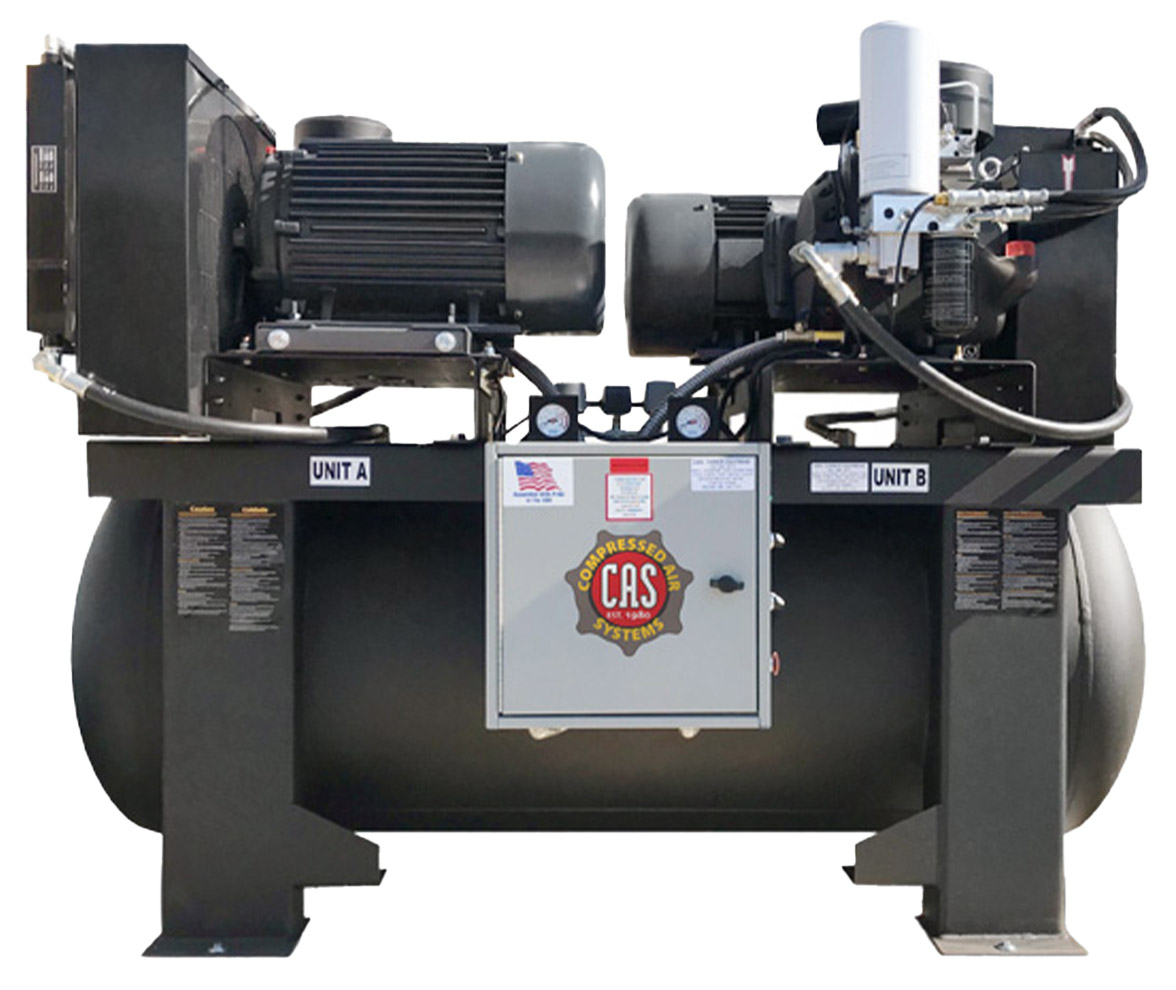 Compressed Air Systems CAS-DRS253H126 25 HP Duplex Rotary Screw Air Compressor, 120 Gallon