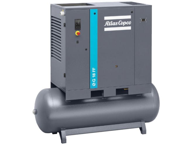 Atlas Copco G18-150 FF, 50 HP Rotary Screw Air Compressor with 132 Gal Tank
