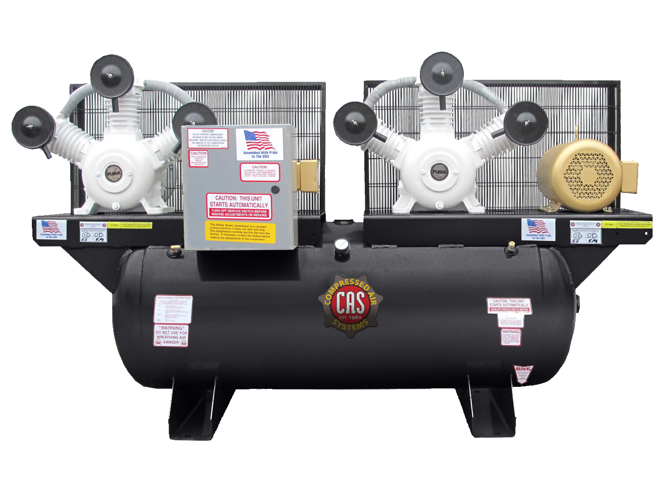 Compressed Air Systems Industrial Stationary Duplex Oilless Piston Air Compressor