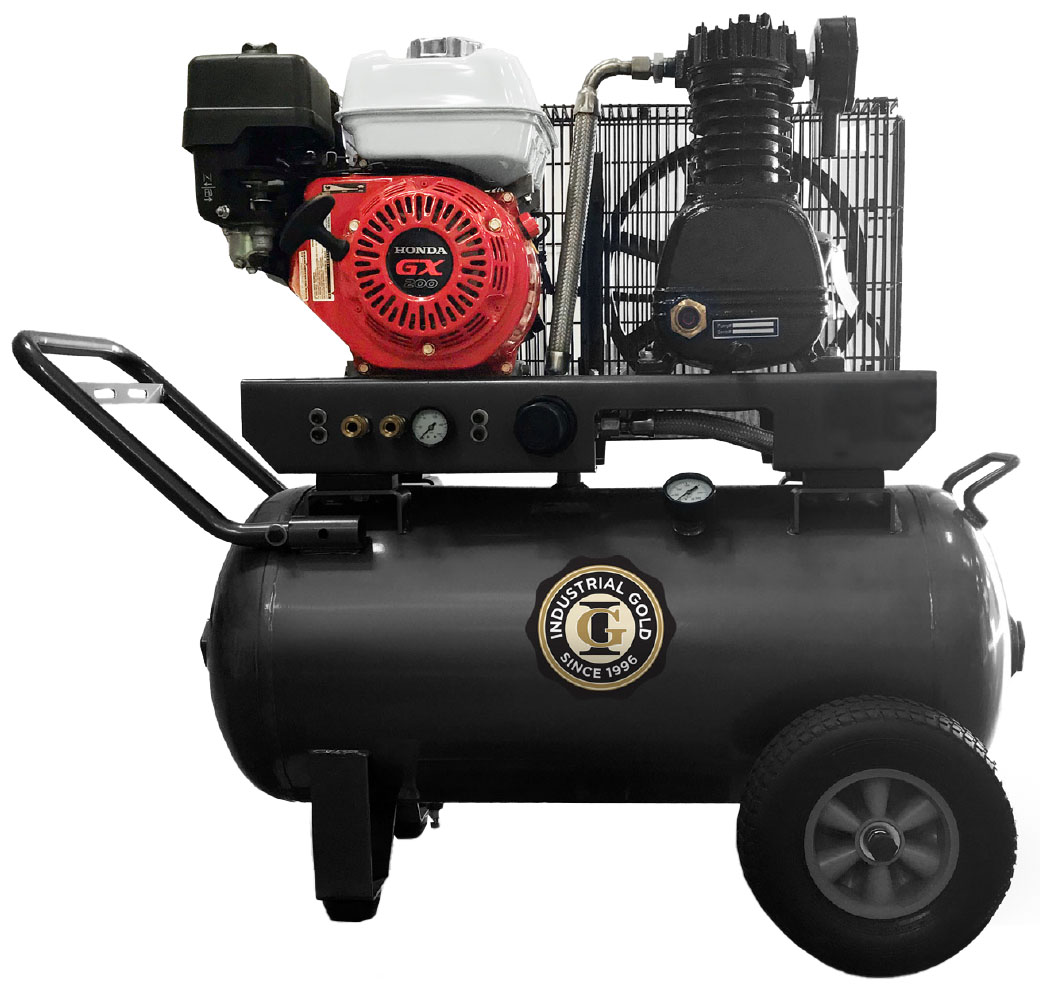 Industrial Gold Contractor Series Gas Powered Piston Air Compressor