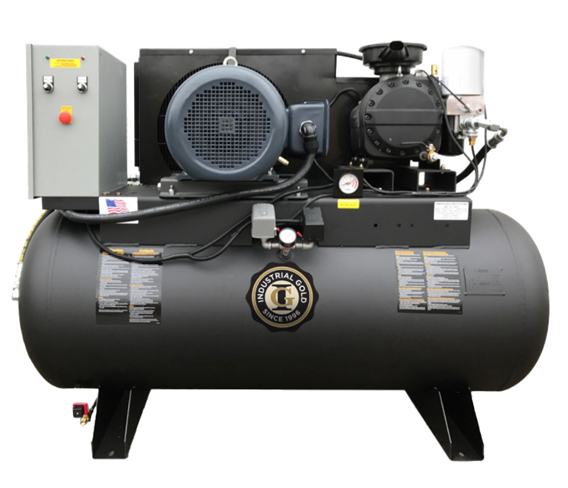 Industrial Gold RS 10 HP Rotary Screw Air Compressor, 120 Gallon