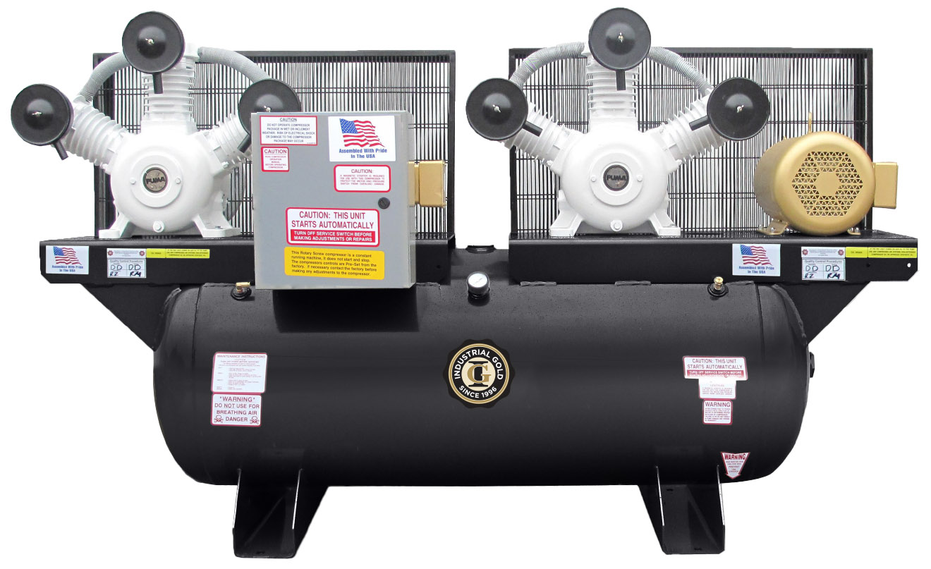 Industrial Gold Duplex Oilless Piston Air Compressor