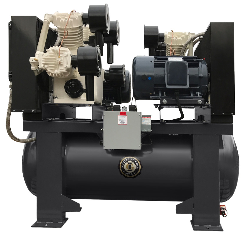 Industrial Gold Duplex Oilless Piston Air Compressor