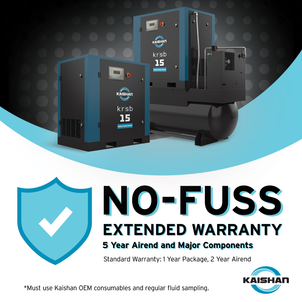 Kaishan KRST 30 HP Rotary Screw Air Compressor, 120 Gallon