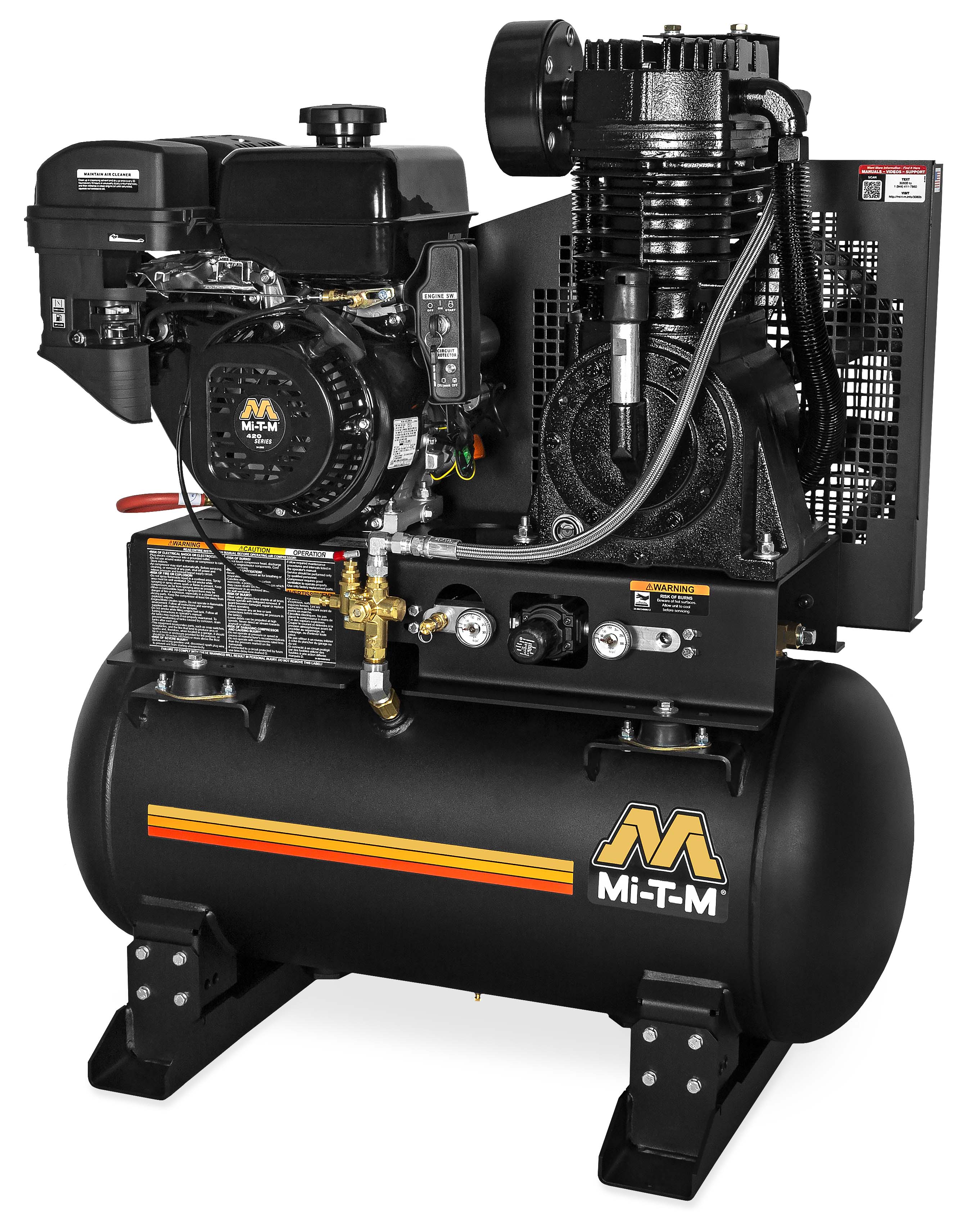 Mi-T-M 30/80 Gal Industrial Two Stage 29 CFM Gasoline Compressor
