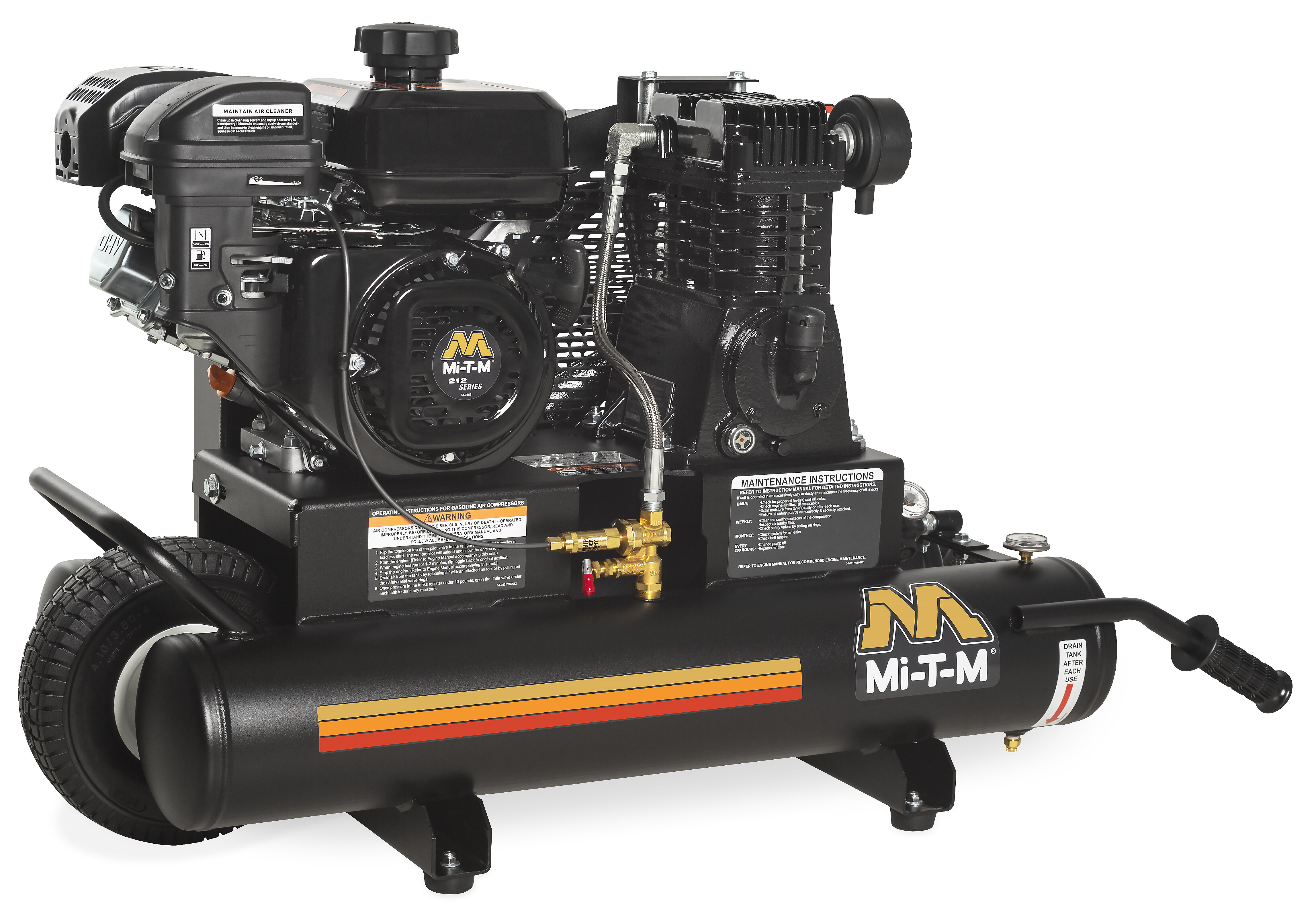 Mi-T-M 8 Gal Industrial Single Stage Gasoline Air Compressor