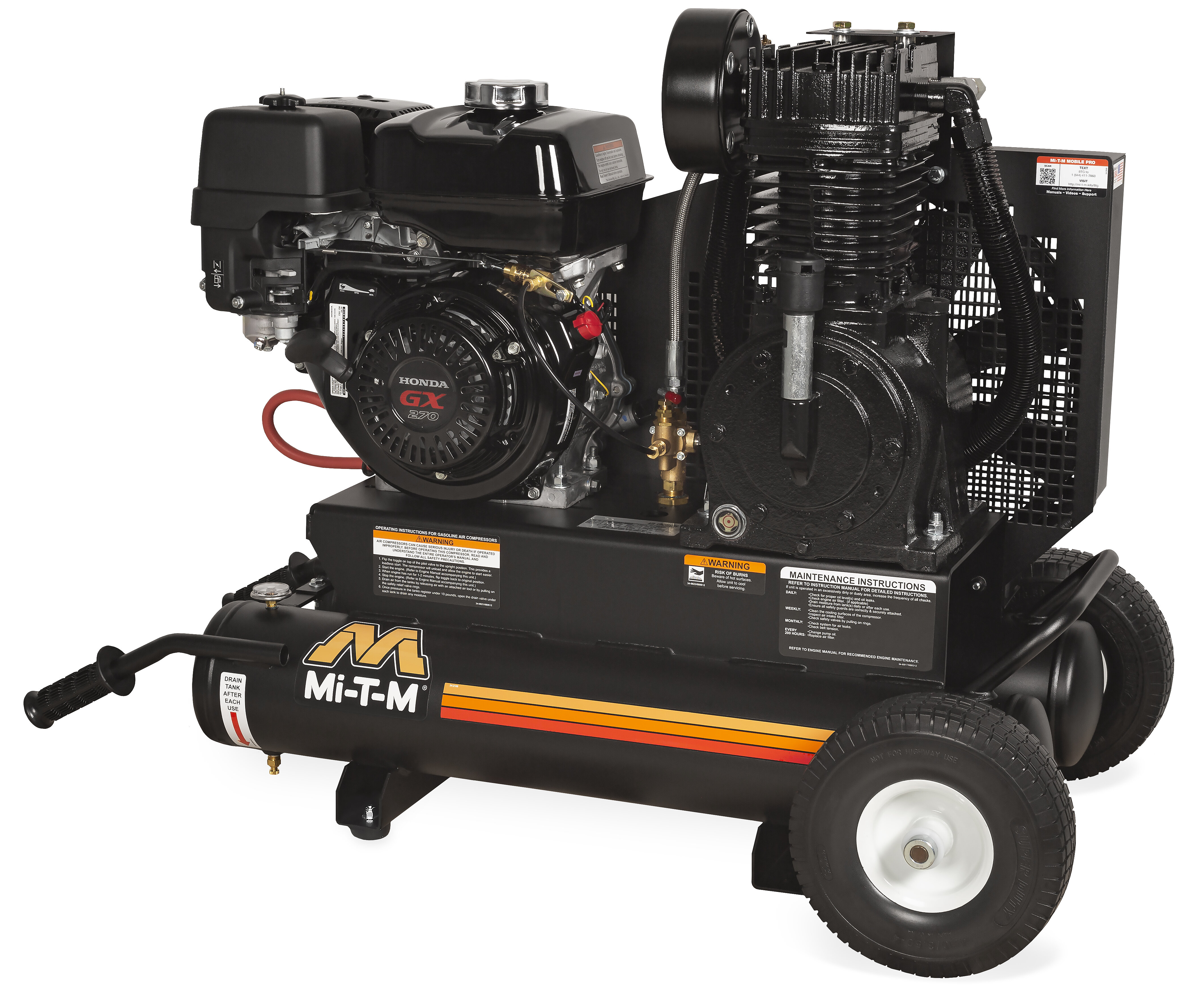 Mi-T-M 8 Gal Industrial Two Stage Gasoline Air Compressor