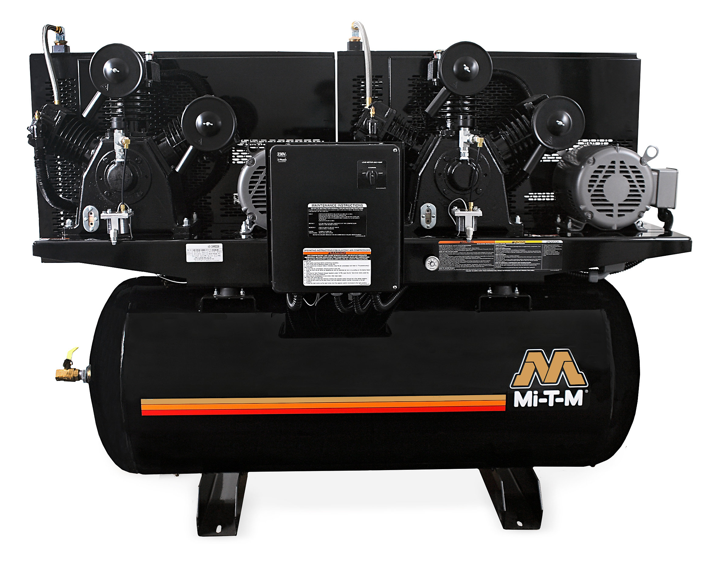 Mi-T-M, ADD-Series 10 HP Industrial Two-Stage Duplex Piston Air Compressors