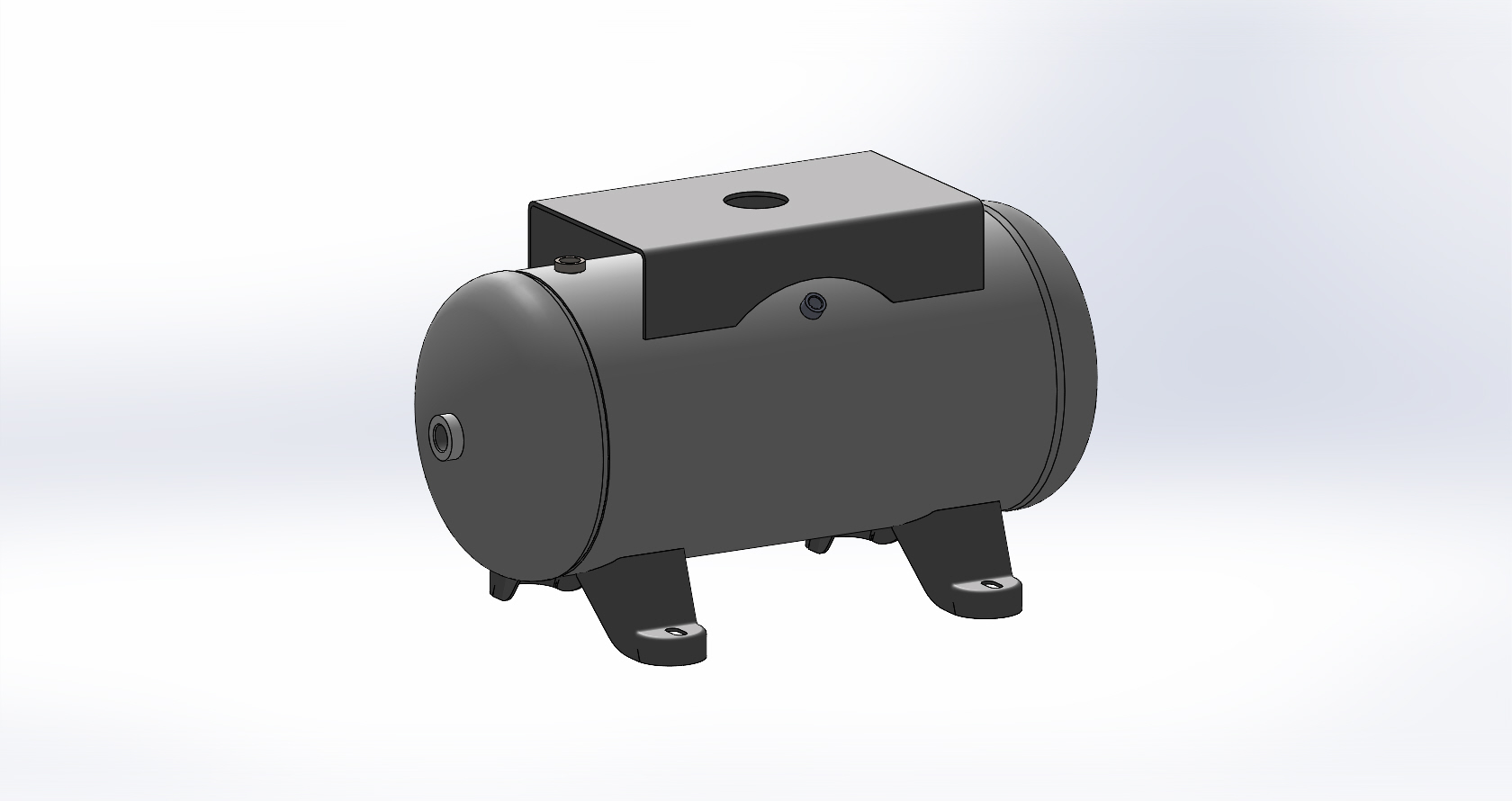 Morganton 12 Gallon, 200 PSI, 12 x 27 Horizontal Tank w/ Feet & Top Plate