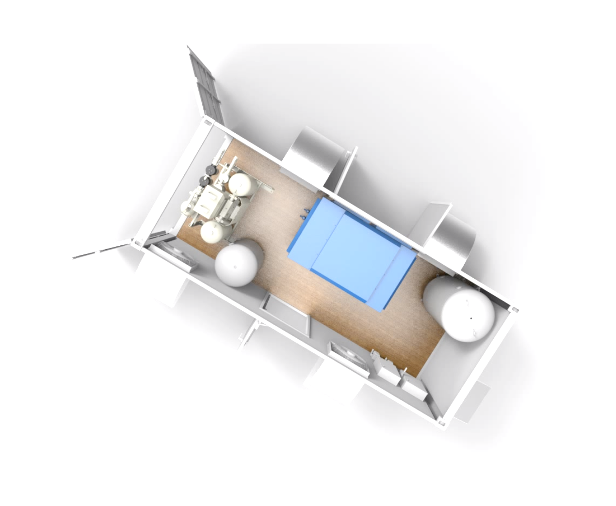 25 HP Rotary Screw Compressor with Dryer and Filtration System in 20ft Container