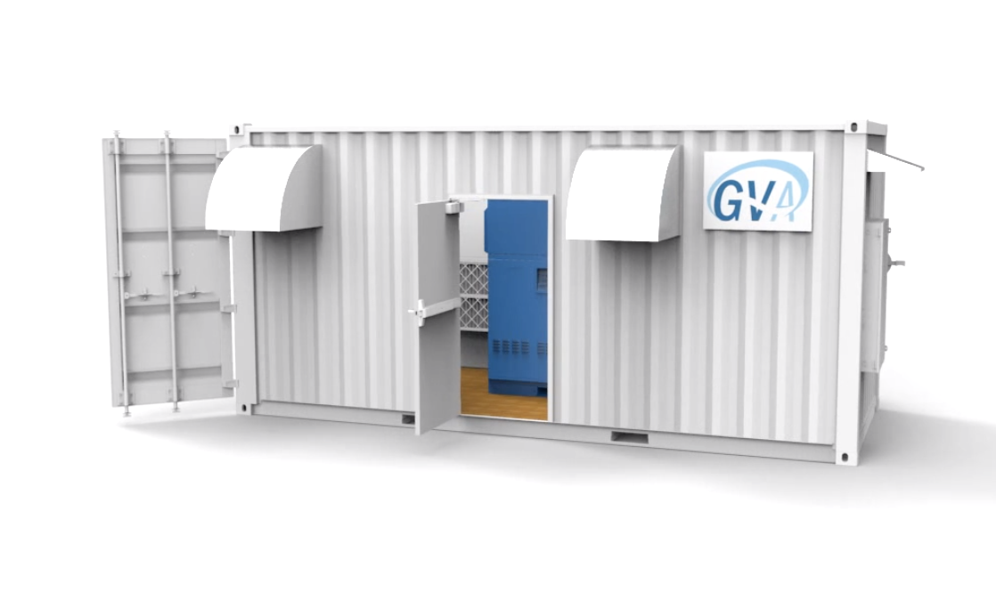 25 HP Rotary Screw Compressor with Dryer and Filtration System in 20ft Container