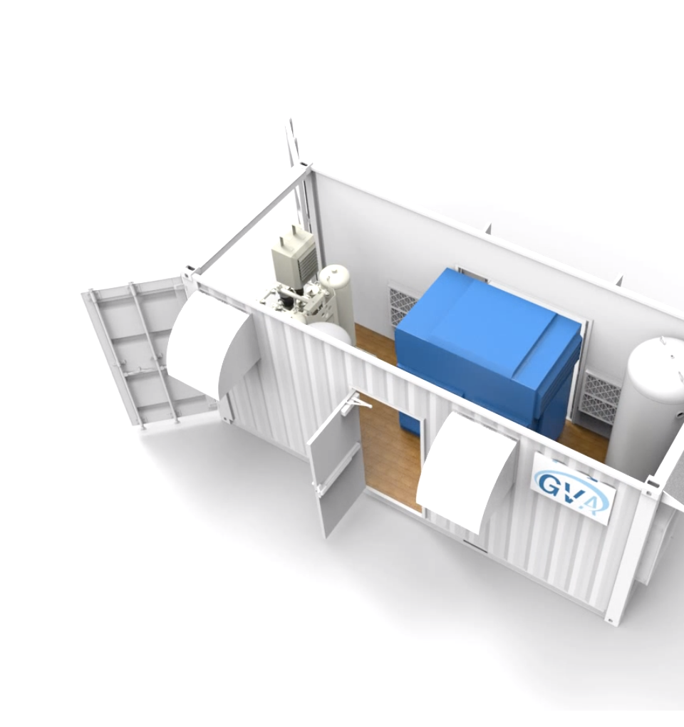 25 HP Rotary Screw Compressor with Dryer and Filtration System in 20ft Container