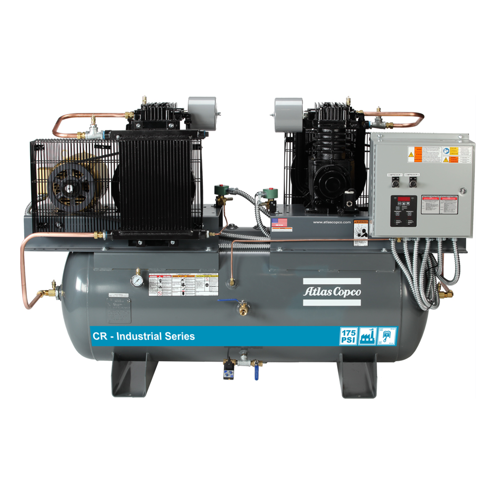 Atlas Copco CR Industrial Series Two Stage Piston Air Compressor