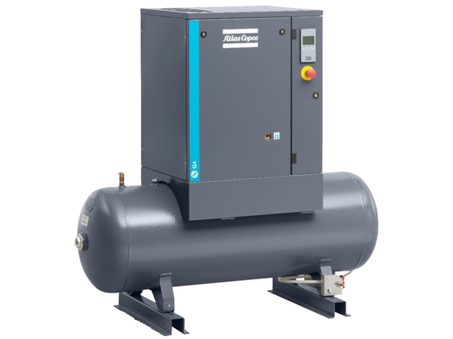 Atlas Copco G7L-15T Oil-Injected 10 HP Rotary Screw Air Compressor, 120 Gallon
