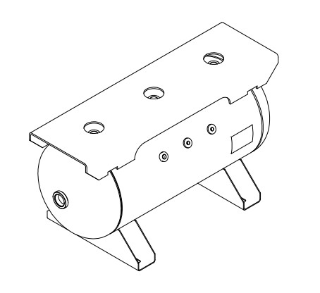 Morganton 30 Gallon, 200 PSI, 18 x 31 Horizontal Tank w/ Saddle Legs and Extended Top Plate